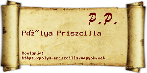 Pólya Priszcilla névjegykártya